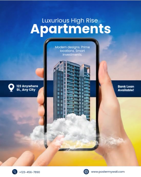 Copy of Blue Modern & Minimal Real Estate Marketing Instagram Portrait ...