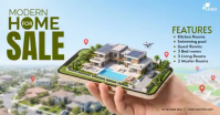 Blue Real Estate Sale Image partagée Facebook Template