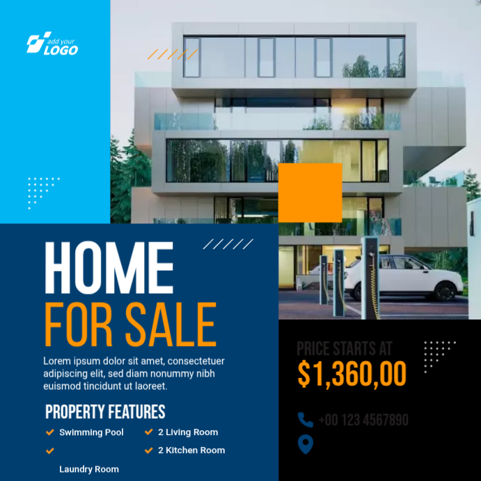 Copy of Blue Modern & Minimal Real Estate Sale Instagram Post ...