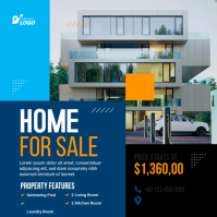Blue Modern & Minimal Real Estate Sale Instagram Post template