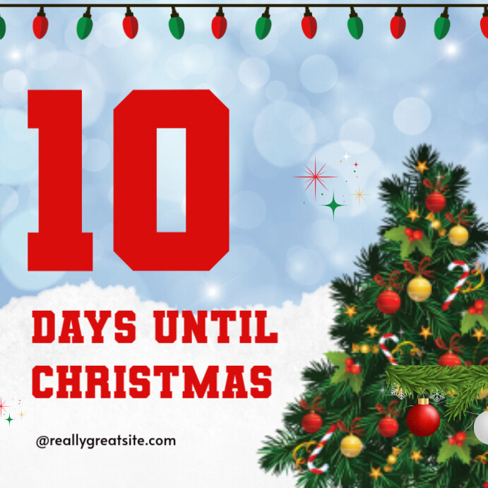 Blue Modern & Minimal Red And Green Days Until Christmas Countdown ...