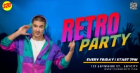 Blue Modern & Minimal Retro Party Gambar Bersama Facebook template