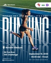 Blue Modern & Minimal Running Sprint Fest Event Instagram Portrait template