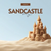 Blue Modern & Minimal Sandcastle Day Instagram Post template