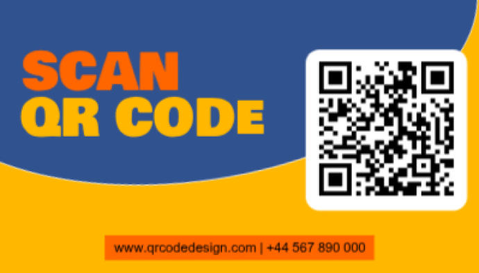 Blue Modern & Minimal Scan Qr Code Business Card Template | PosterMyWall