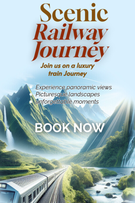 Copy of Blue Modern & Minimal Scenic Railway Journey Poster | PosterMyWall