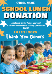 Blue School Donation Drive A4 Template