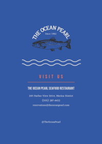 Blue Seafood Restaurant Menu A4 Template - Page 5