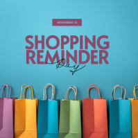 Blue Modern & Minimal Shopping Reminder Day Instagram Post Instagram-opslag template