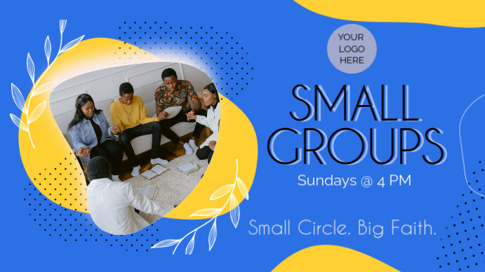 Blue Modern & Minimal Small Group Digital Display (16:9) template