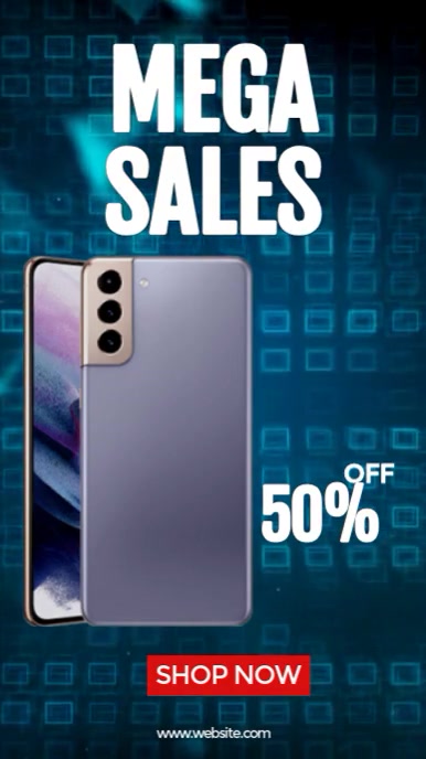 Copy of Blue Modern & Minimal Smartphone Mega Sale Mobile Video Digital ...
