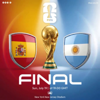 Blue Modern & Minimal Soccer Final Match Square Video Vierkant (1:1) template