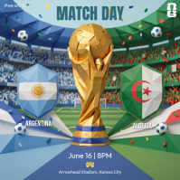 Blue Modern & Minimal Soccer Match Announcement Instagram Post template