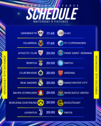 Azul Champions League Schedule Instagram Portrait Template