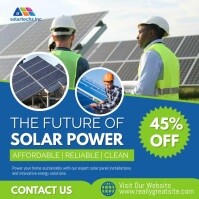 Blue Modern & Minimal Solar Energy Square (1: template