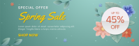 Blue Modern & Minimal Spring Sale Banner 2' × 6' template