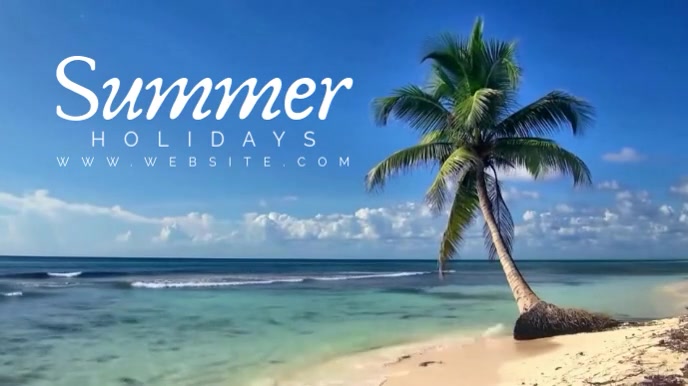 Blue Modern & Minimal Summer Digital Display (16:9) template