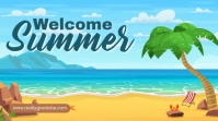 Blue Modern & Minimal Summer Pool Party Youtube Thumbnail template