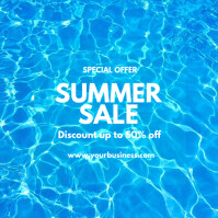 Blue Modern & Minimal Summer Sale  Instagram Post Instagram-Beitrag template