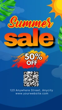 Blue Modern & Minimal Summer Sale Instagram Story template