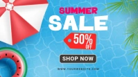 Blue Modern & Minimal Summer Sale Pos Twitter Iphosti le-Twitter template