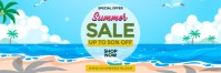 Blue Modern & Minimal Summer Sale Tajuk Twitt Twitter Banner template
