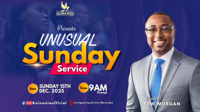 Blue Modern & Minimal Sunday Service Digital Display (16:9) Template ...