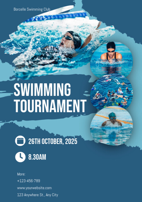 Copy of Blue Modern & Minimal Swimming Lesson Flyer Poster Design A4 ...