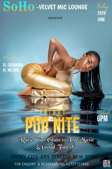 Blue Modern & Minimal The Image Is A Promotional Flyer For A Friday Pub Nite Pinterest Graphic Ihluzo le-Pinterest template