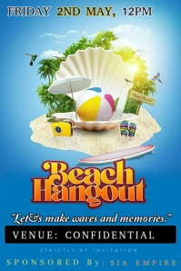 Blue Modern & Minimal This Vibrant Beach-themed Flyer Features A Colorful And Eye-catching Design ภาพกราฟิก Pinterest template