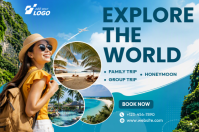Blå Travel Плакат Template