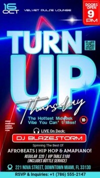 Blue Modern & Minimal Turn Up Thursday Instagram Story template