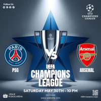 Blue Modern & Minimal UEFA Champions League Match Instagram Post template