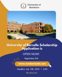 Blue Modern & Minimal University Scholarship Program Cta Instagram Portrait template