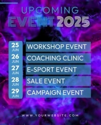 Blue Modern & Minimal Upcoming Events Instagram Portrait template
