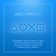 Синий Video Game Day Instagram-opslag Template