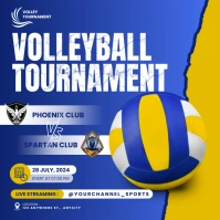 Blue Modern & Minimal Volleyball Tournament Iphosti le-Instagram template