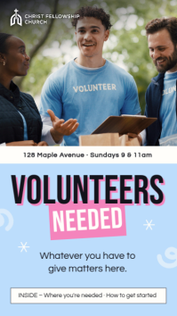 Bleu Volunteer Recruitment Instagram-verhaal Template - Page 1
