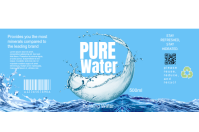 สีน้ำเงิน Water Bottle Label Etichetta Template