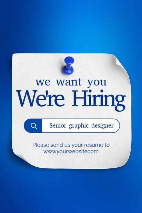 Blue Modern & Minimal We’re Hiring Poster Template | PosterMyWall