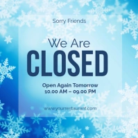 Blue Modern & Minimal We Are Closed Instagram Post template
