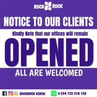 Blue Modern & Minimal We Are Open Sign Template  Instagram Post