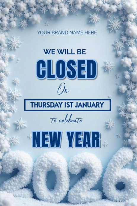 New Year Closure Announcement Template | PosterMyWall