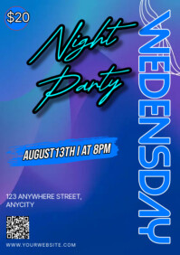 Blue Modern & Minimal Wednesday Night Par A2 template