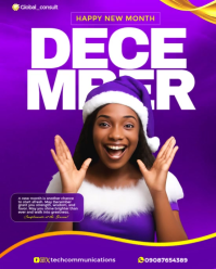 Blue Modern & Minimal Welcome December Season’s Greetings Template  Instagram Portrait