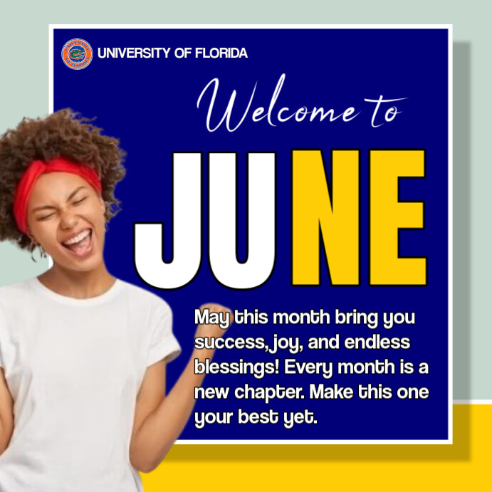 Copy of Blue Modern & Minimal Welcome To June Instagram Post | PosterMyWall