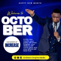 Fioletowy New Month Greeting Instagram Post Template