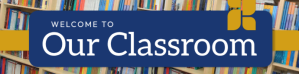 Blue Modern & Minimal Welcome To Our Classroom Google Classroom Banner template
