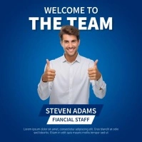 Blue Modern & Minimal Welcome To The Team Ins Instagram Post template