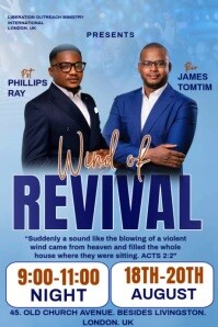 Blue Modern & Minimal Winds Of Revival – Church Flyer Video Template With Acts 2:2 Theme Poster